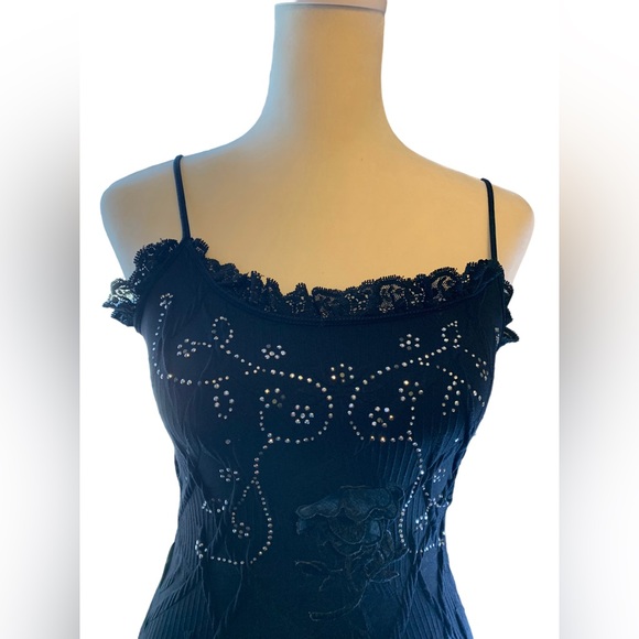 Texas Lady Boutique Stretch OS Bling Strappy Top with Chrome Details - Picture 2 of 6